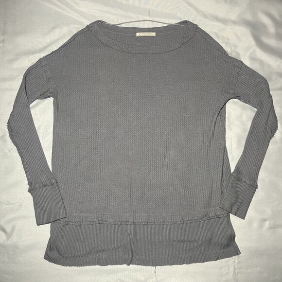 We The Free People Top North Shore Waffle Knit Thermal Tunic Size M Oversized - Picture 1 of 6